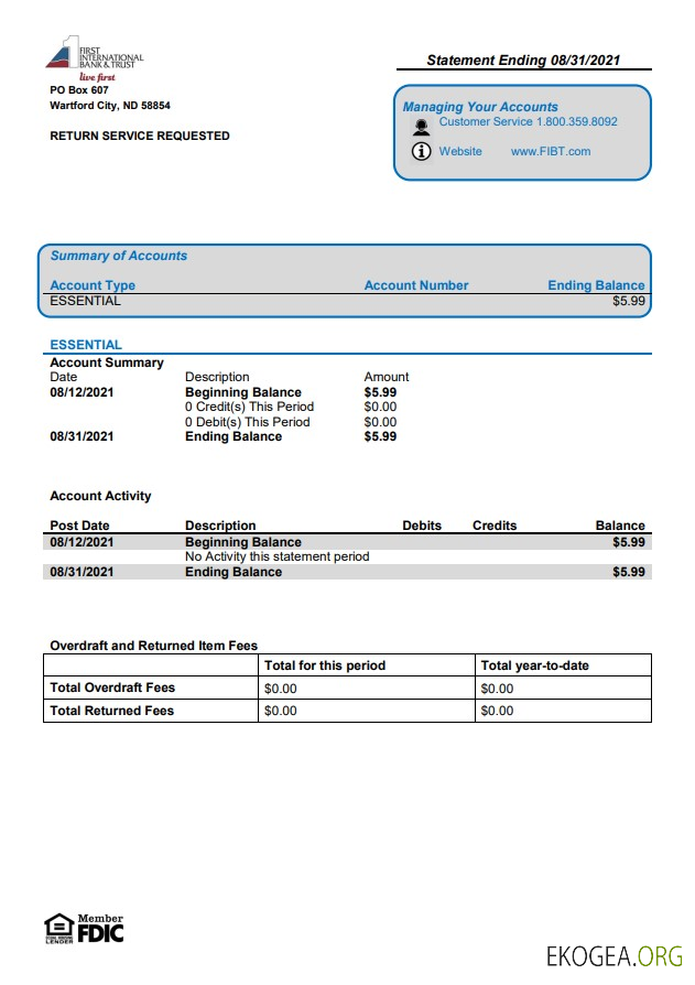 Première banque et fiducie internationale des États Unis